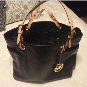Black leather Michael Kors tote